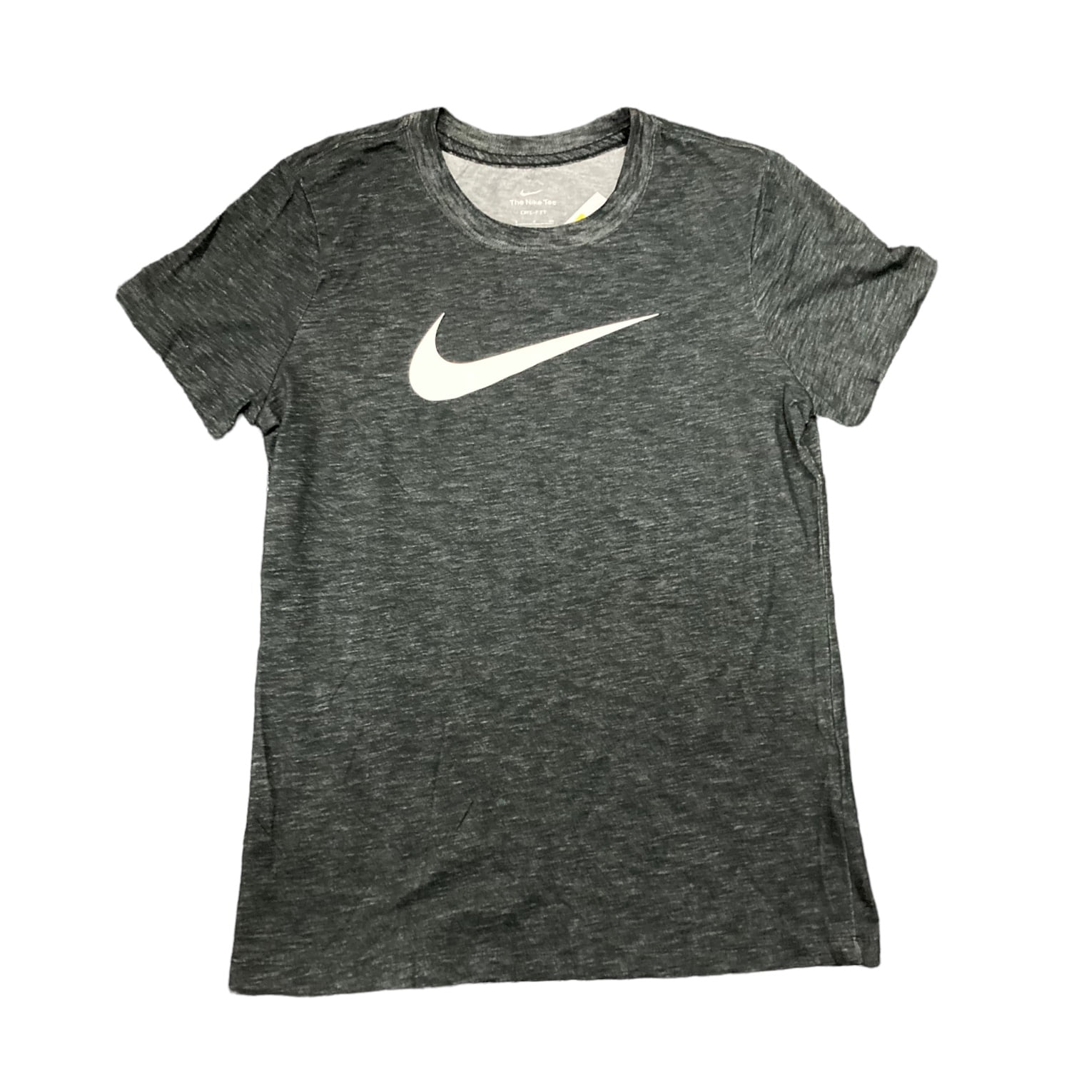 Nike Women's Swoosh Dri Fit Short Sleeve Logo T Shirt (Black