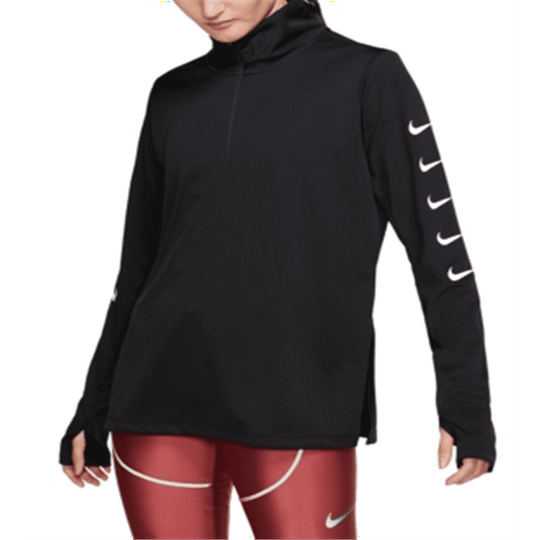 Nike Women s Swoosh Half Zip Running Top Black Size X Small