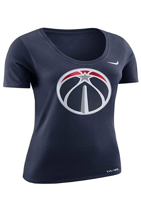 Nike Women's T-Shirt Washington Wizards Primary Logo Dri-FIT Navy XLarge