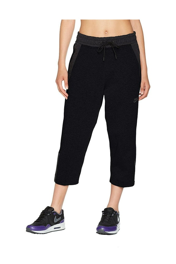 Women's Tech Fleece Cropped Sneaker Pants-Black