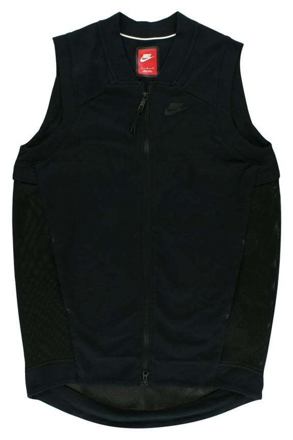 Women's Tech Knit Fleece Mesh Cocoon Vest Black S, Color: Black
