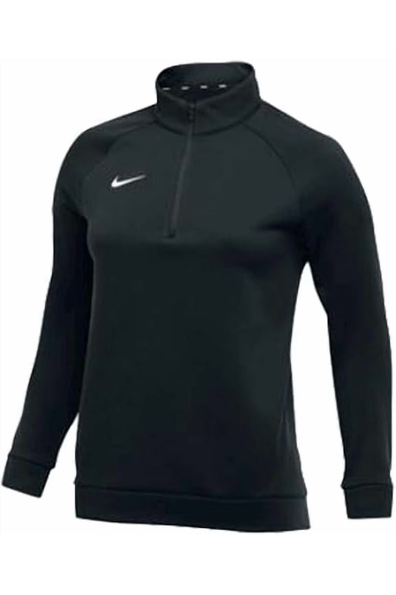 Women's Therma Training Top 1/2-zip Mock-Neck Raglan Sleeves Black/White Size Small