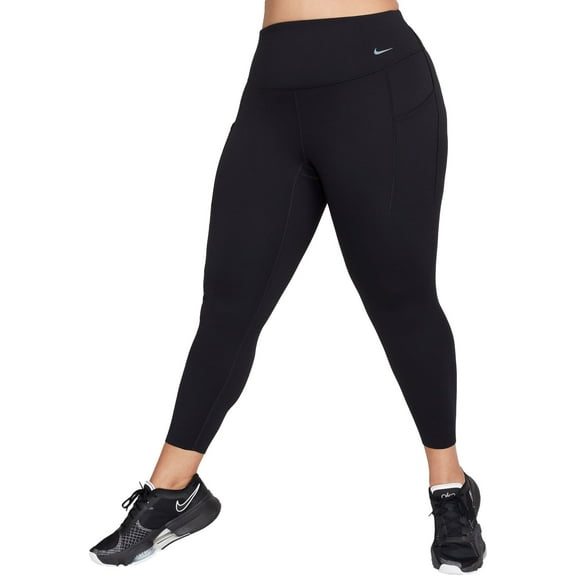 Nike Women's Universa Medium-Support High-Waisted 7/8 Leggings (Black, XS)