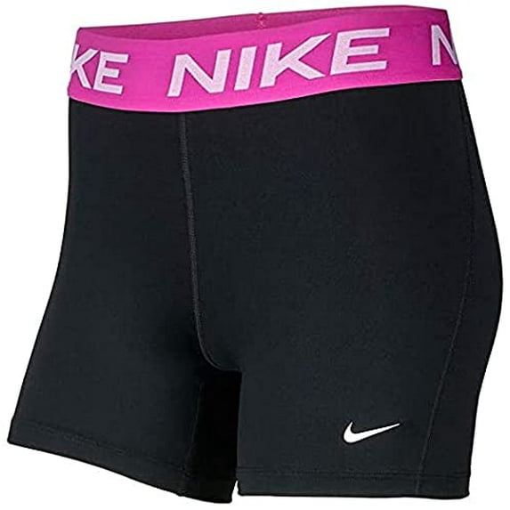 Nike Women's Victory Base Layer 5" Training Shorts (Black/Fuchsia, X-Small)