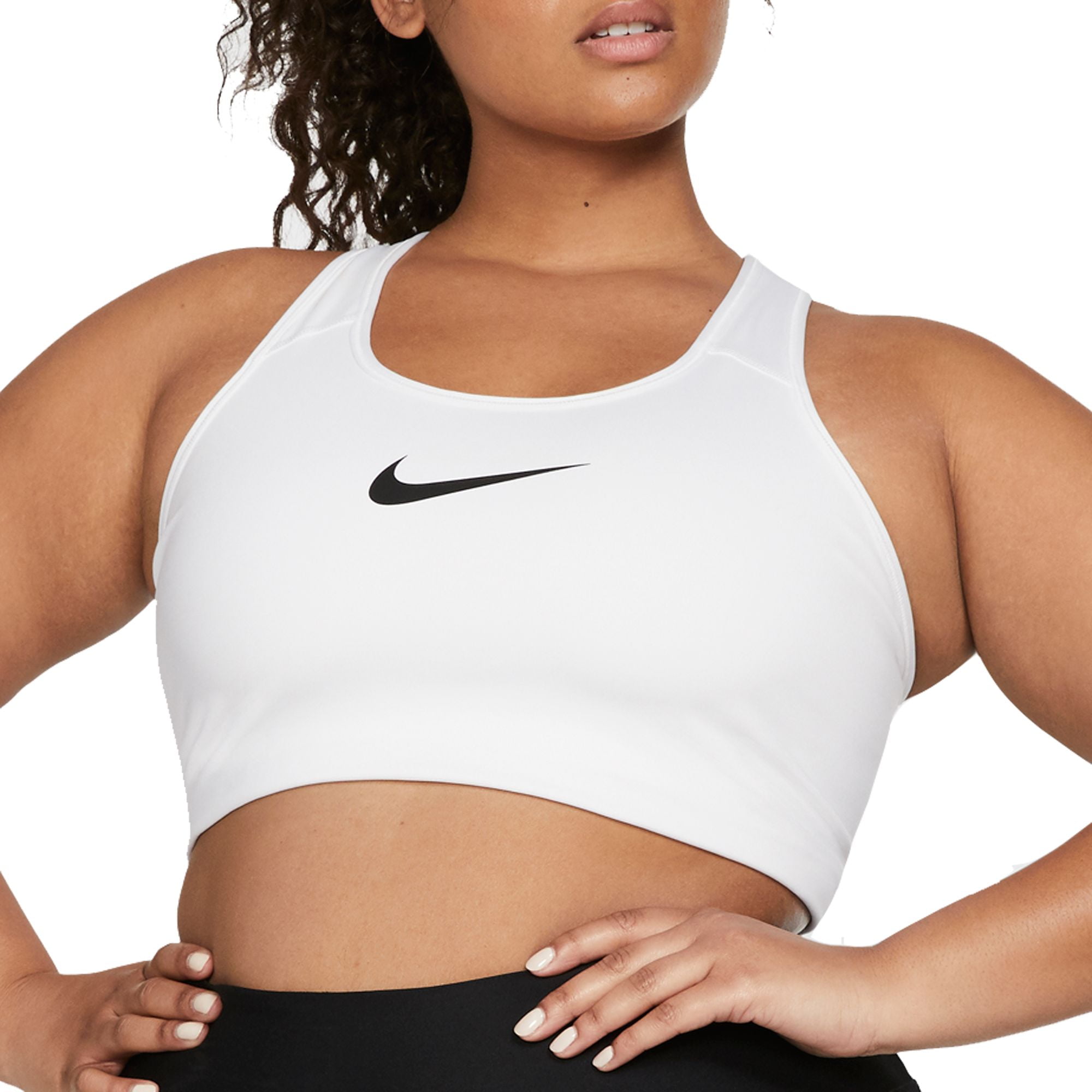 Nike Women's Victory Compression Bra Plus, White/Black, 3X