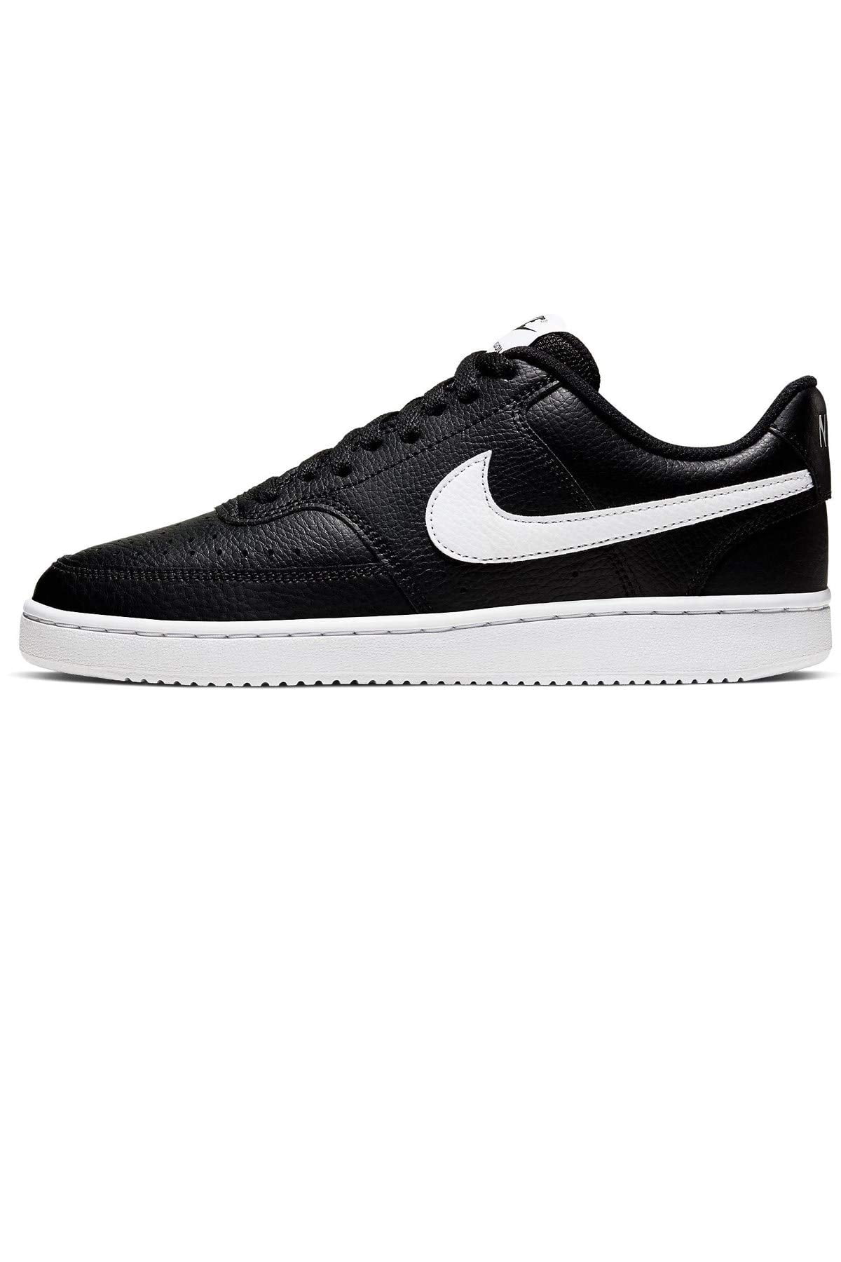 Nike Women's Court Vision Low Sneaker, Black/White, 8 Regular US