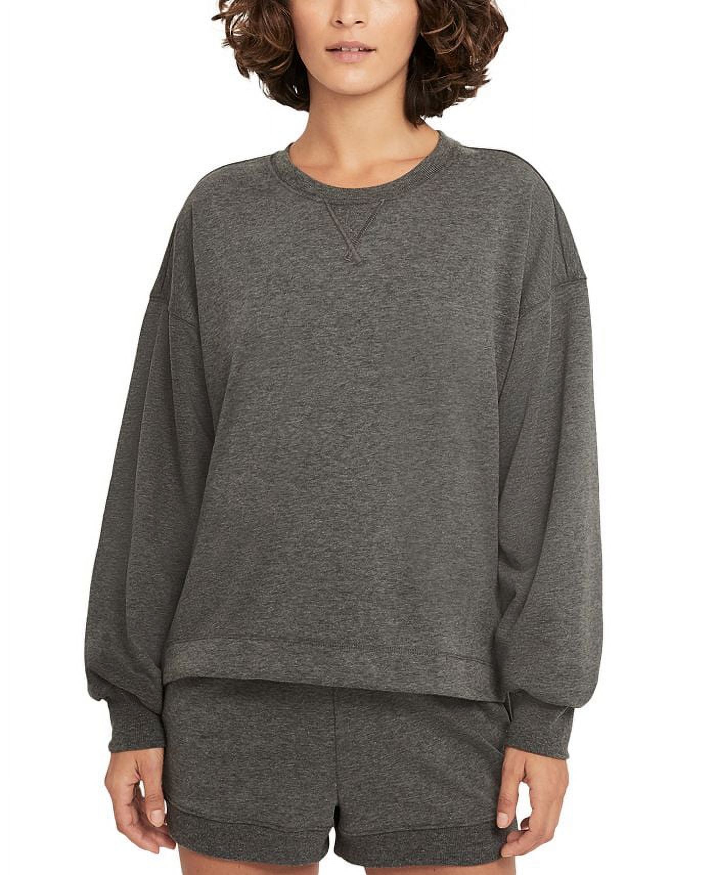 Nike Women's Yoga French Terry Sweatshirt Gray Size XL