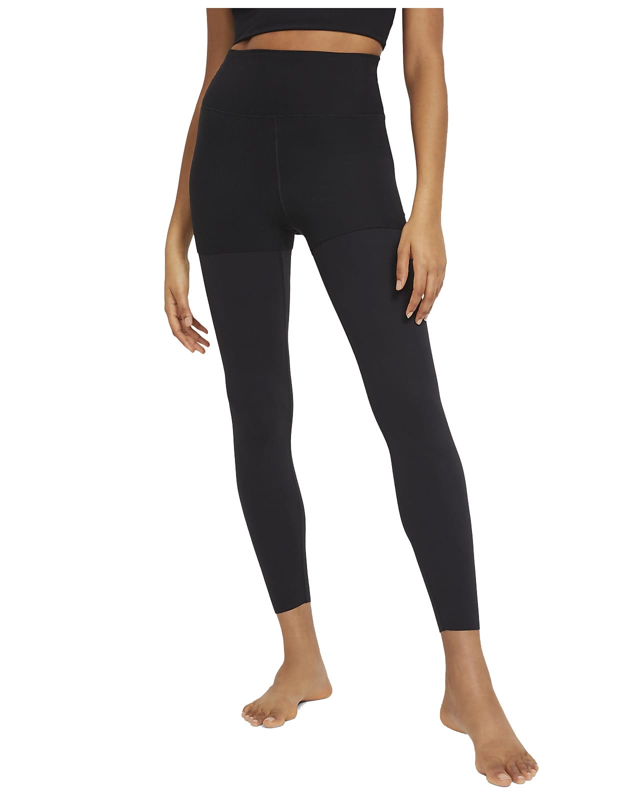 Nike Women's Yoga Luxe Layered 7/8 Leggings (Black, Large) 