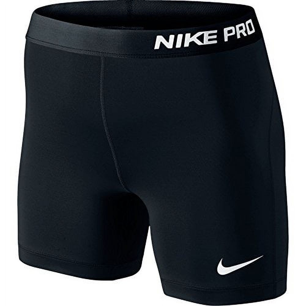 Nike Womens 5 Pro Core Compression Shorts Black White X Small Walmart