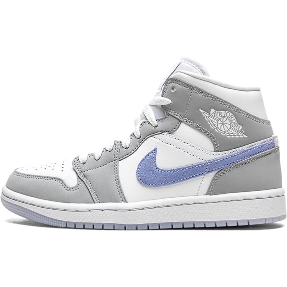 Women's Air Jordan 1 Mid White/Aluminum-Wolf Grey (BQ6472 105) - 7.5