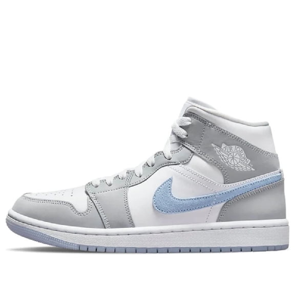 Women's Air Jordan 1 Mid White/Aluminum-Wolf Grey (BQ6472 105) - 7