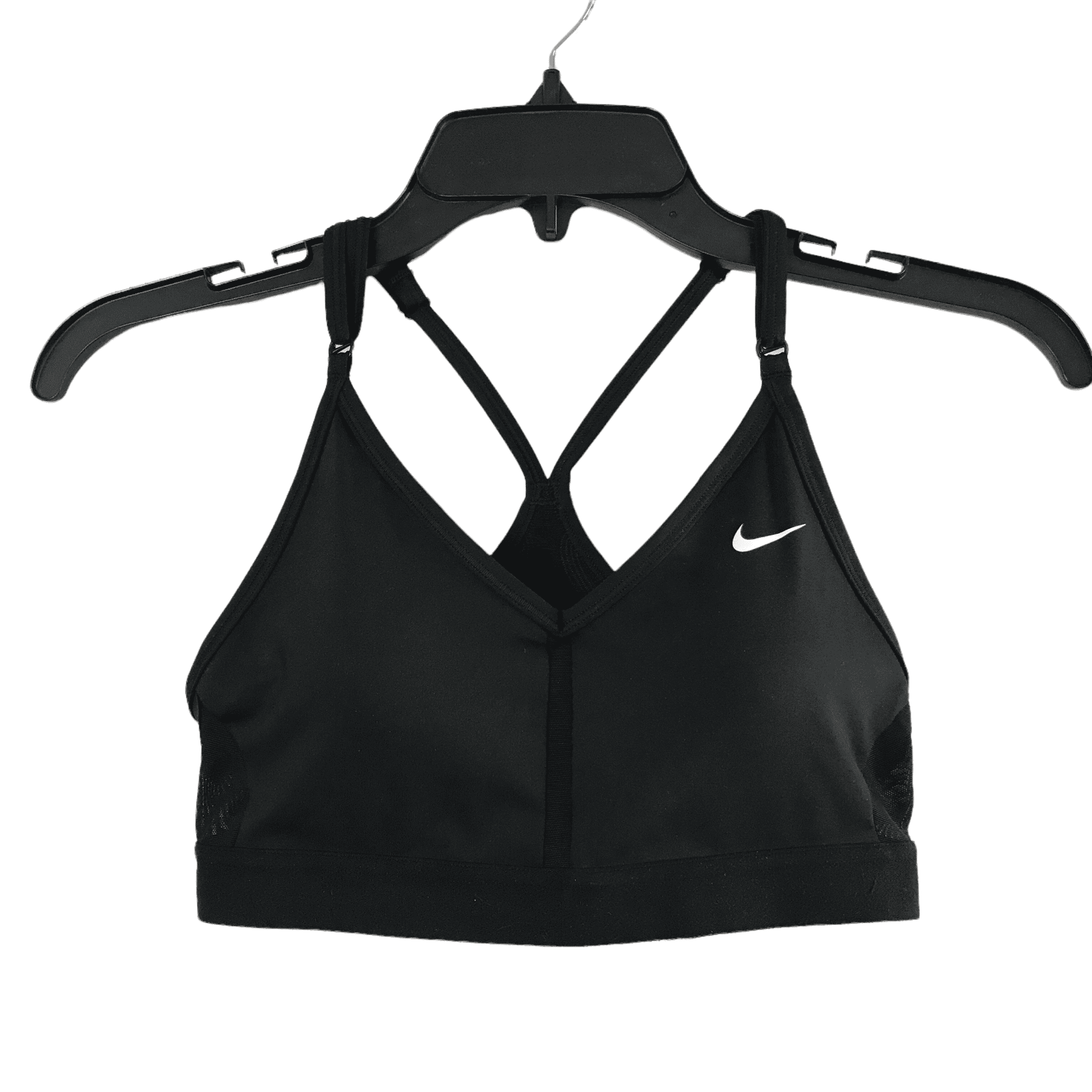 Nike Womens Black Indy V-Neck Light-Support Training Padded Sports