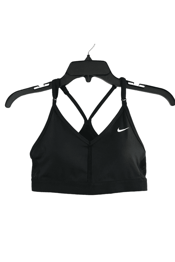 Womens Black Indy V-Neck Light-Support Training Padded Sports Bra Size S