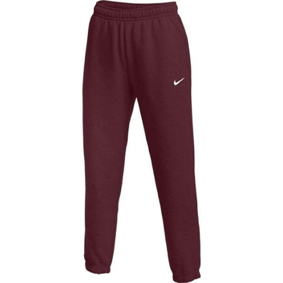 Nike Womens Club Fleece Jogger Sweatpants Medium Dark Maroon/White