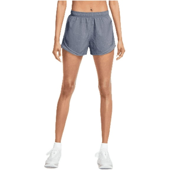 Nike Womens Dri-Fit Tempo Running Shorts Navy Heather/Reflective Silver, Small