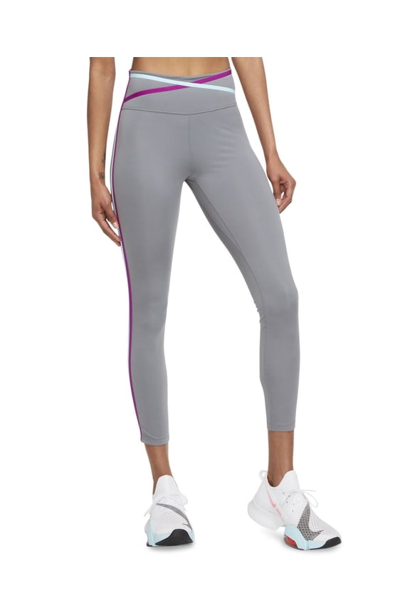 Womens Dri-fit One Mid-Rise 7/8 Taped Leggings