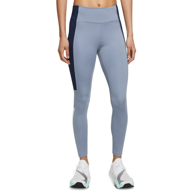Free Shipping Nike Womens Dri fit One Plus Size Color Block Mid Rise 7 8 Tights Ashen Slate 1X Walmart