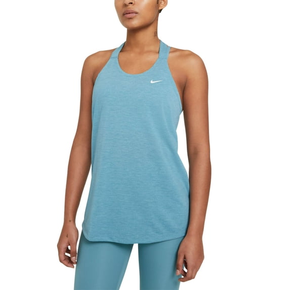 Nike Womens Elastika T-Back Logo Top,Smoke Grey/Htr/White,X-Large