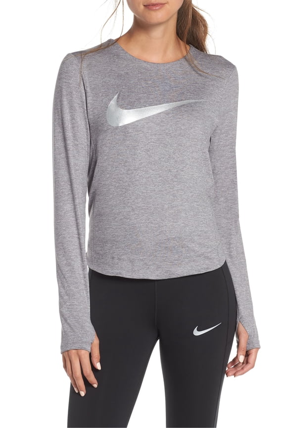 Womens Element Metallic Logo Running Top Size M