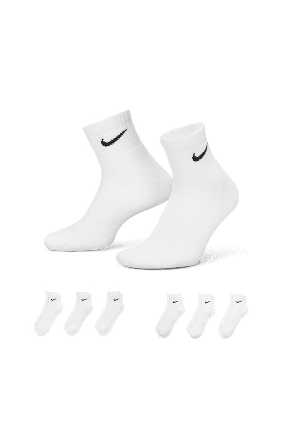 Men's Nike 6-Pack Everyday Cushion Ankle Training Socks Color: White Size: 8-12