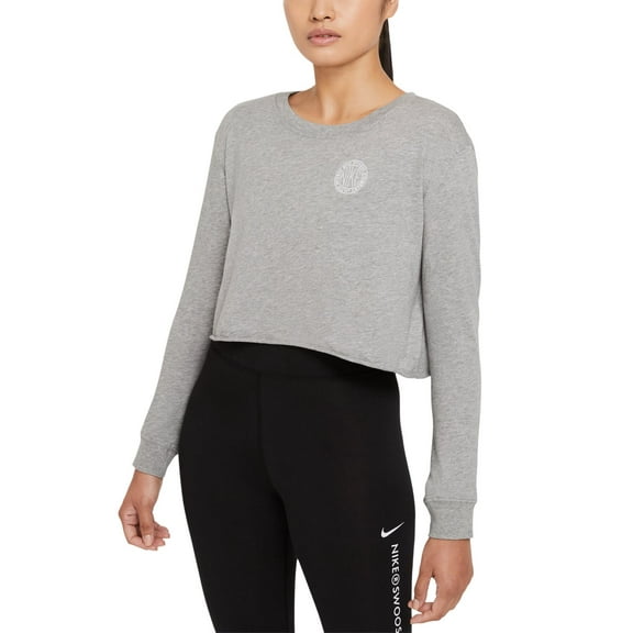 Nike Womens Femme Cotton T-Shirt,Dk Grey Heather,1X