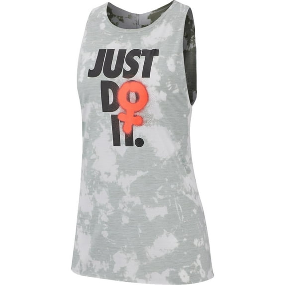 Nike Women's Dri-fit Printed Just Do It Training Top (XS, Jadestone)