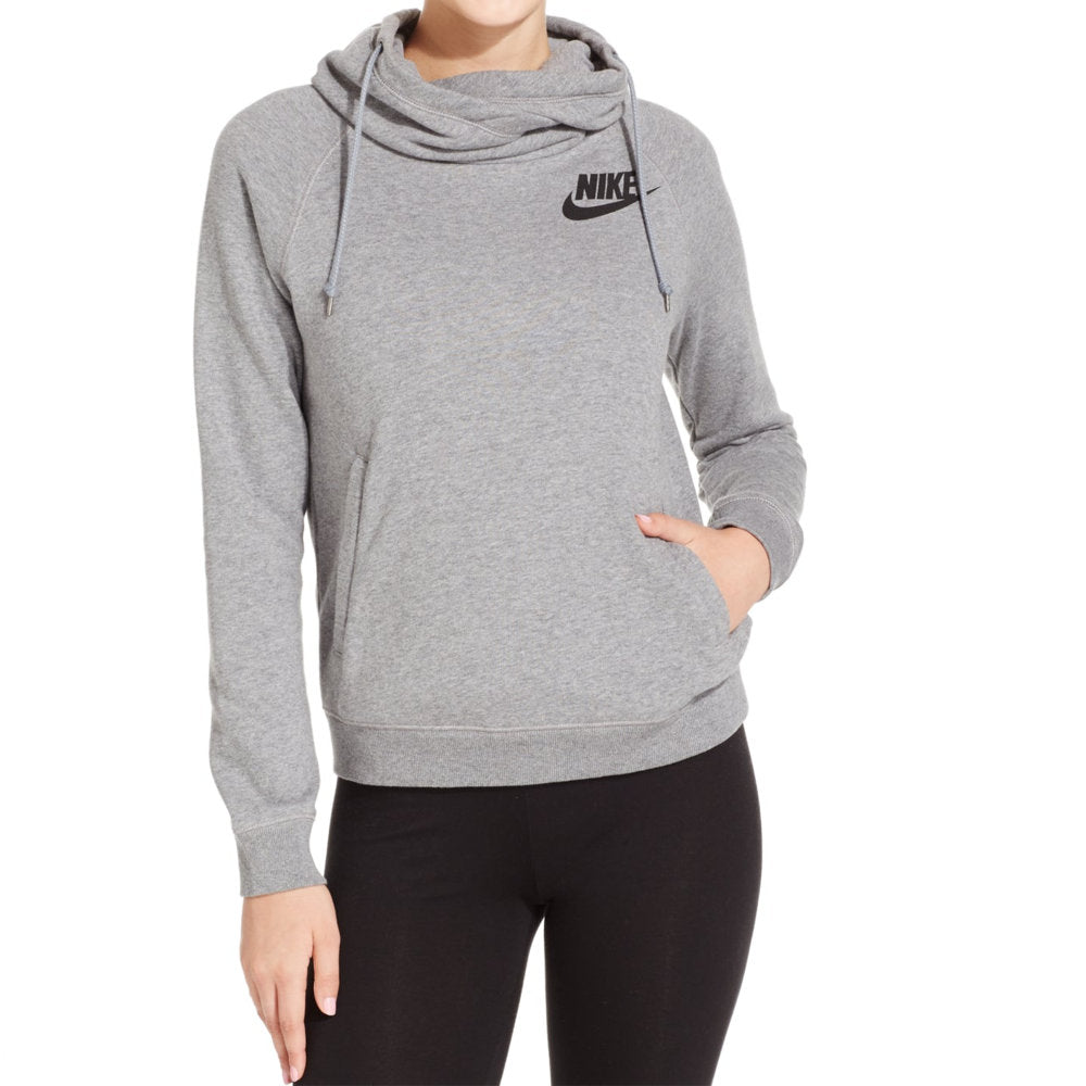 Nike Womens Funnel Neck Fleece Pullover Hoodie,Grey,X-Small - image 1 of 1
