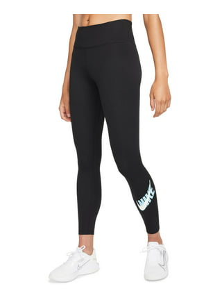 Nike Women's One Icon Clash Dri-fit Metallic-stripe Leggings In Black/  Metallic Gold/ White
