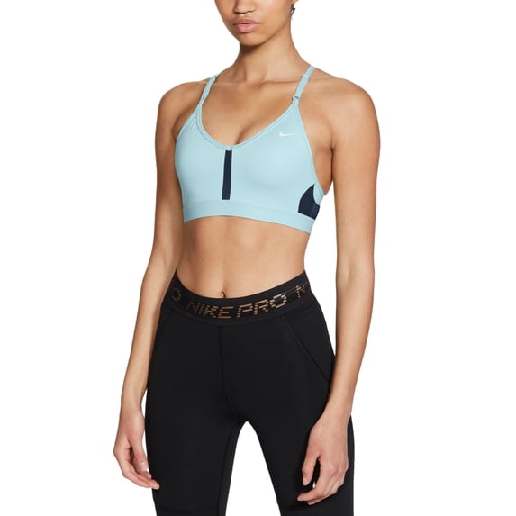 Nike Womens Indy V Neck Low Impact Sports Bra Glacier Blue XL