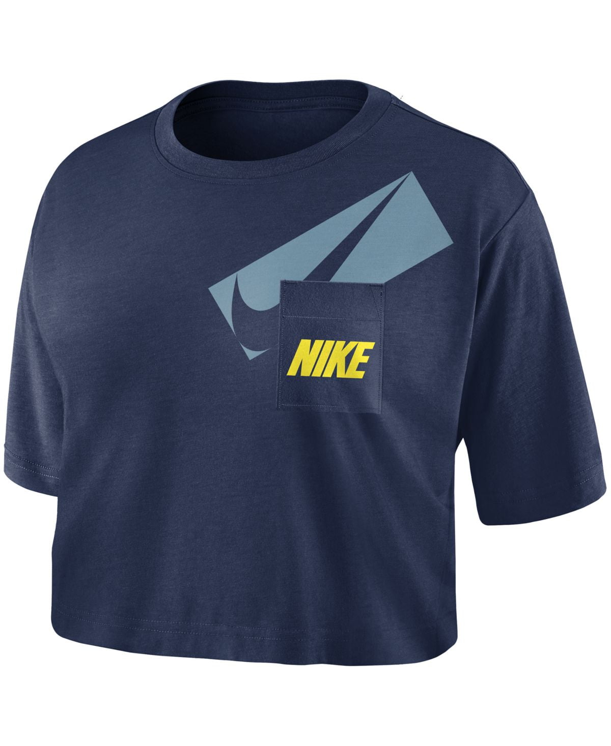 navy blue nike crop top