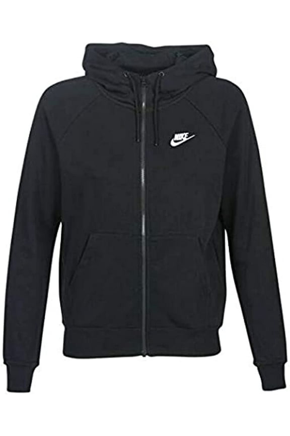Womens NSW Fleece Hoodie Full Zip Varsity Black/Black/White X-Small
