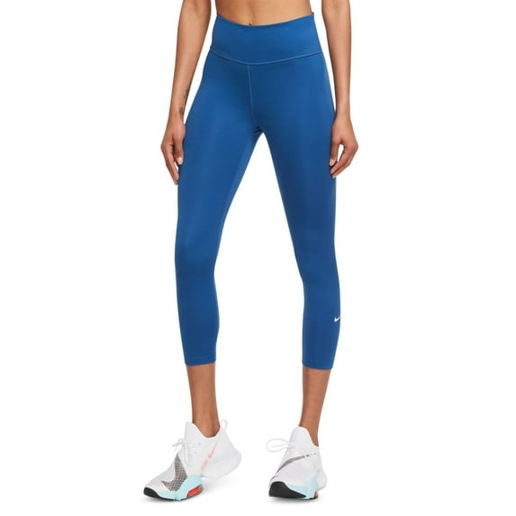 Nike Womens One Plus Size Cropped Leggings Size 1X Color Blue/White