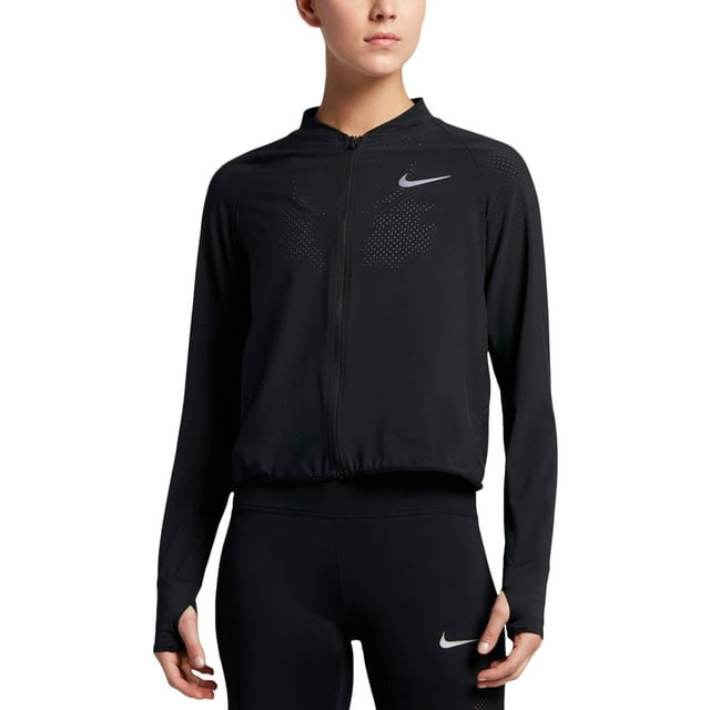 Nike Womens Perforated Bomber Athletic Jacket