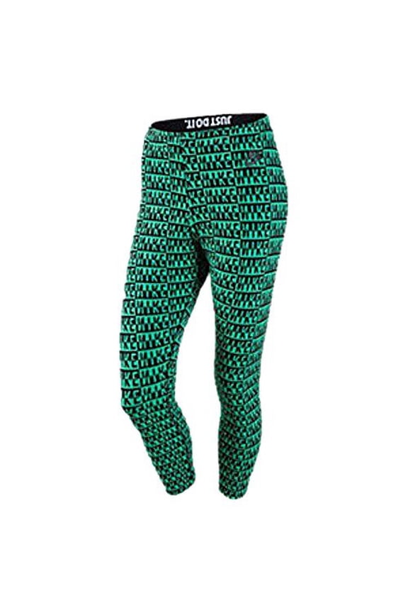 Womens Printed Cropped Leggings,Green/Black,XS