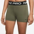 thumbnail image 1 of Nike Womens Pro 3" Shorts (Medium Olive/Black/Black, Large), 1 of 4