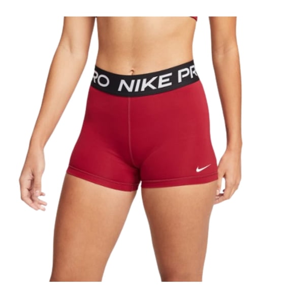 Nike Womens Pro 3" Shorts (Red/Black, L)