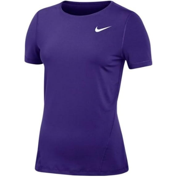 Nike Womens Pro Allover Mesh Short Sleeve Top 2.0 (US, Alpha, Large, Regular, Regular, Purple)