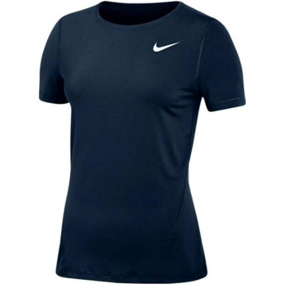 Nike Womens Pro Allover Mesh Short Sleeve Top 2.0 (US, Alpha, Small, Regular, Regular, Navy)