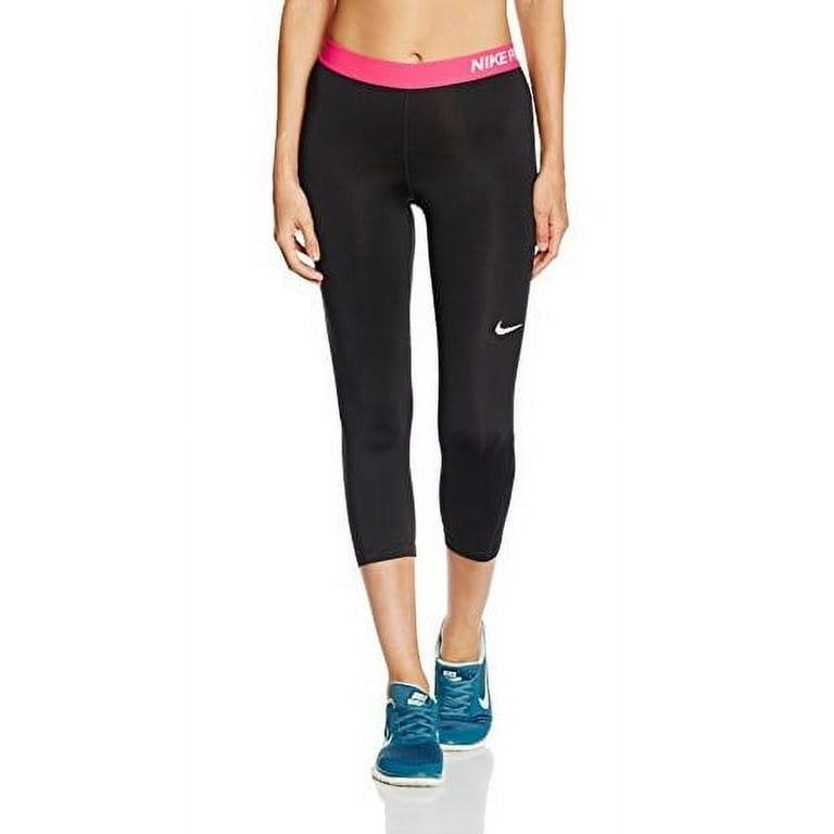 Nike Womens Pro Cool Training Capris Black/Vivid Pink/White 725468-011 Size  X-Small 