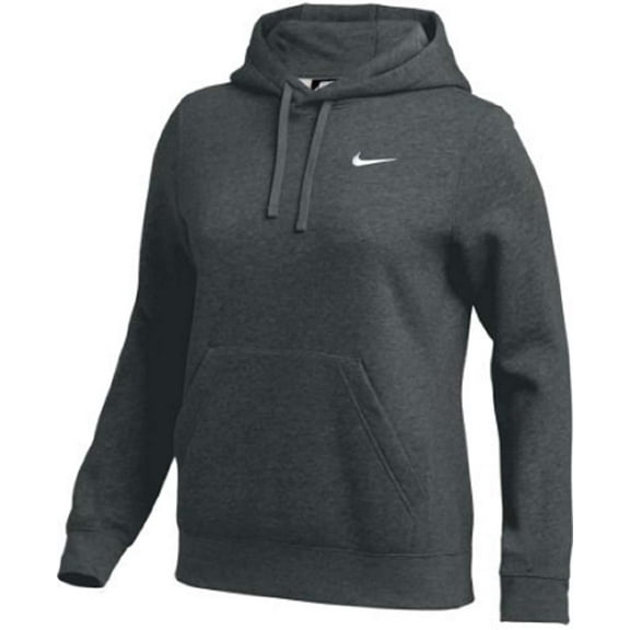 Nike Womens Pullover Fleece Hoodie Dark Grey/White X-Large