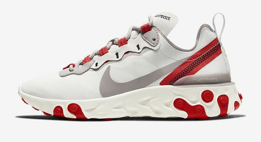 nike react element 55 grey red