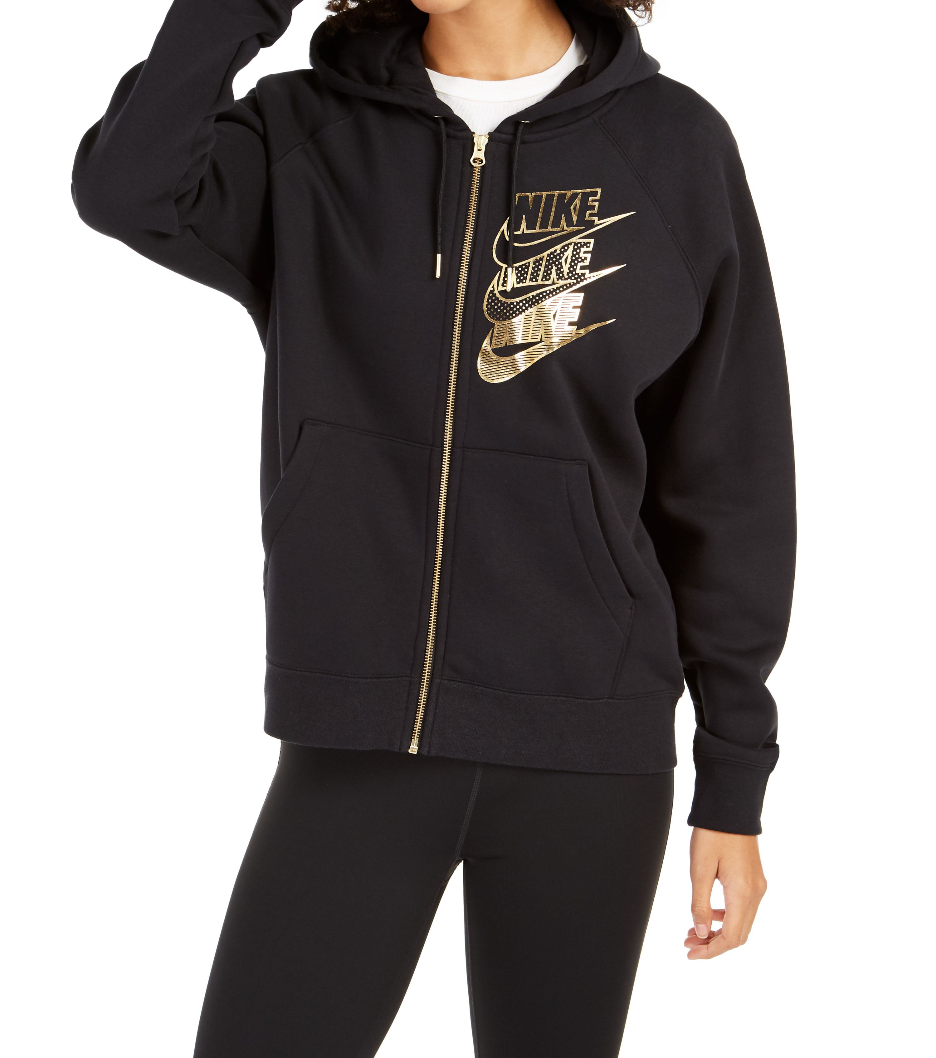 Nike metallic logo hoodie discount