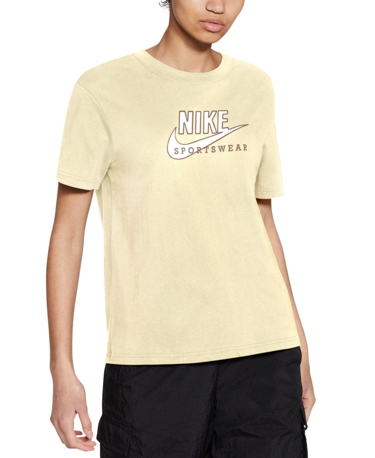 Nike Womens Sportswear Cotton Heritage T-Shirt,Coconut Milk