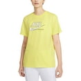 thumbnail image 1 of Nike Womens Sportswear Cotton Heritage T-Shirt,Lt Zitron/Cerulean/White,Small, 1 of 1