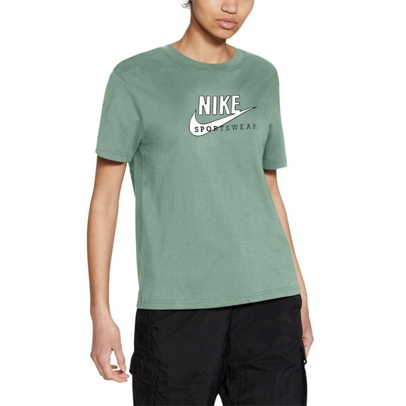 Nike Womens Sportswear Cotton Heritage T-Shirt,Steam/White/Coconut Milk/White,Medium