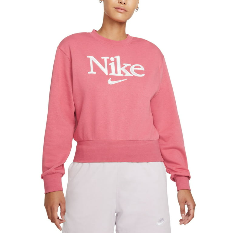 Nike Womens Sportswear Femme Logo Fleece Sweatshirt,Archaeo Pink/Regal  Pink/White,Medium