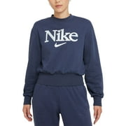 Nike Womens Sportswear Femme Logo Fleece Sweatshirt,Thunder Blue/Copa/White,X-Small
