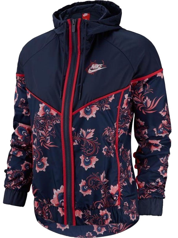 Floral Print Women's Jacket Blue 922188-471 (XL)