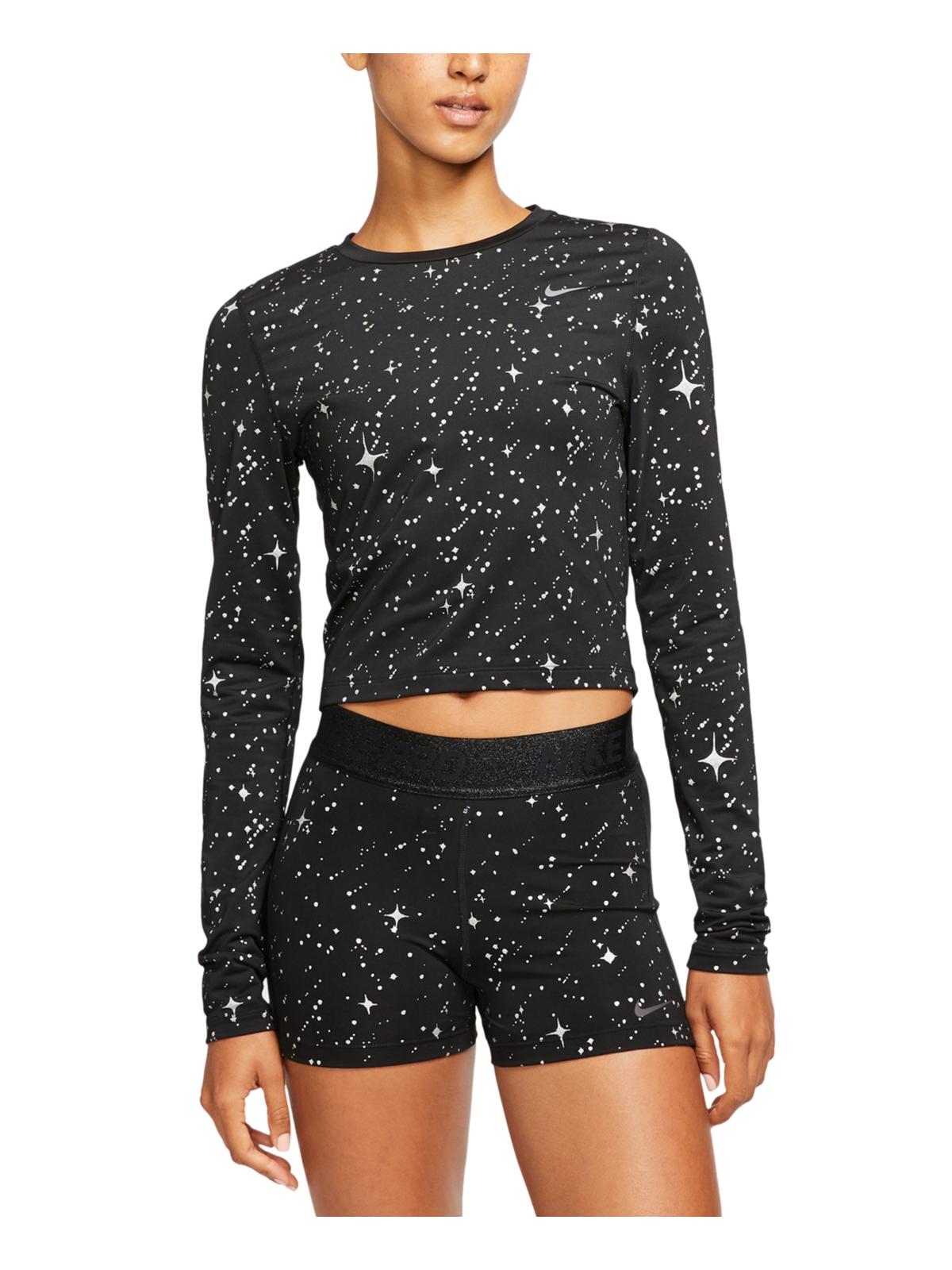 Nike Womens Starry Night Fitness Training Crop Top Black L - image 1 of 3