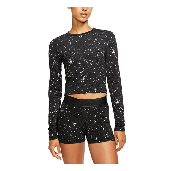 Nike Womens Starry Night Fitness Training Crop Top Black M